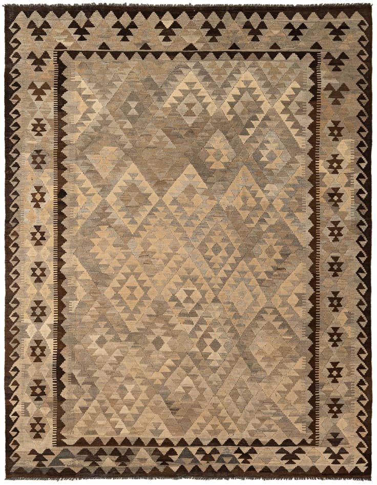 Detail image of 6' 6 x 9' 4 Hand Woven Kilim Maymana Wool Rug