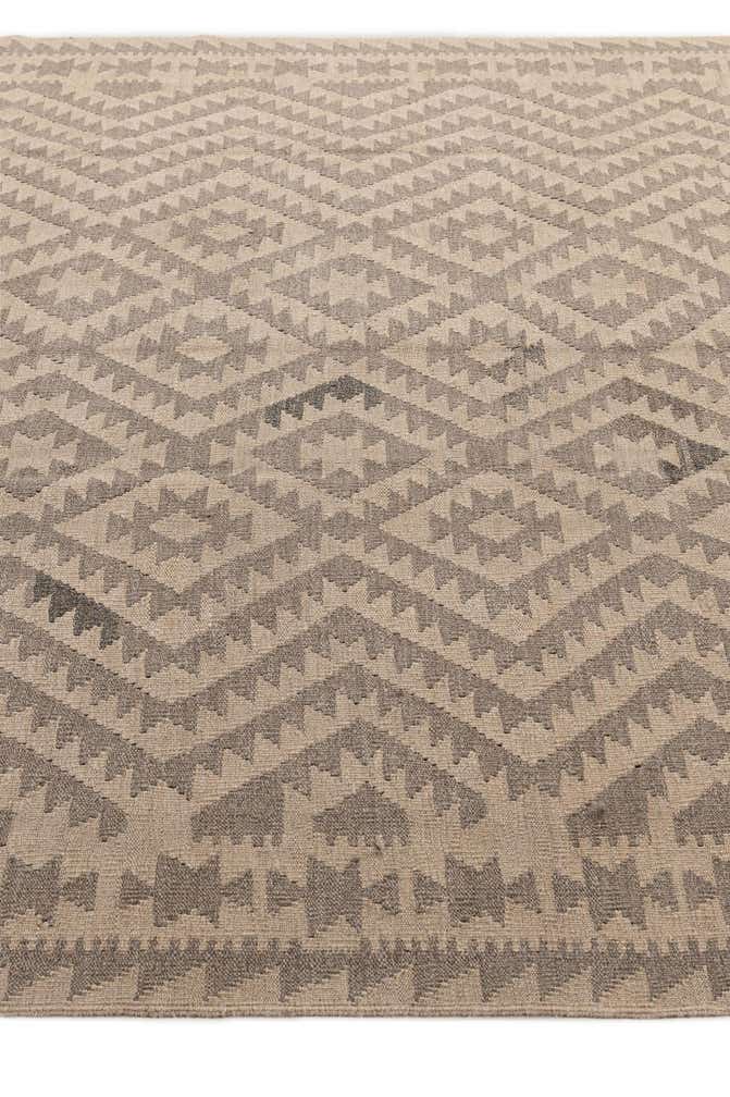 6' 8 x 9' 9 Hand Woven Kilim Maymana Wool Rug