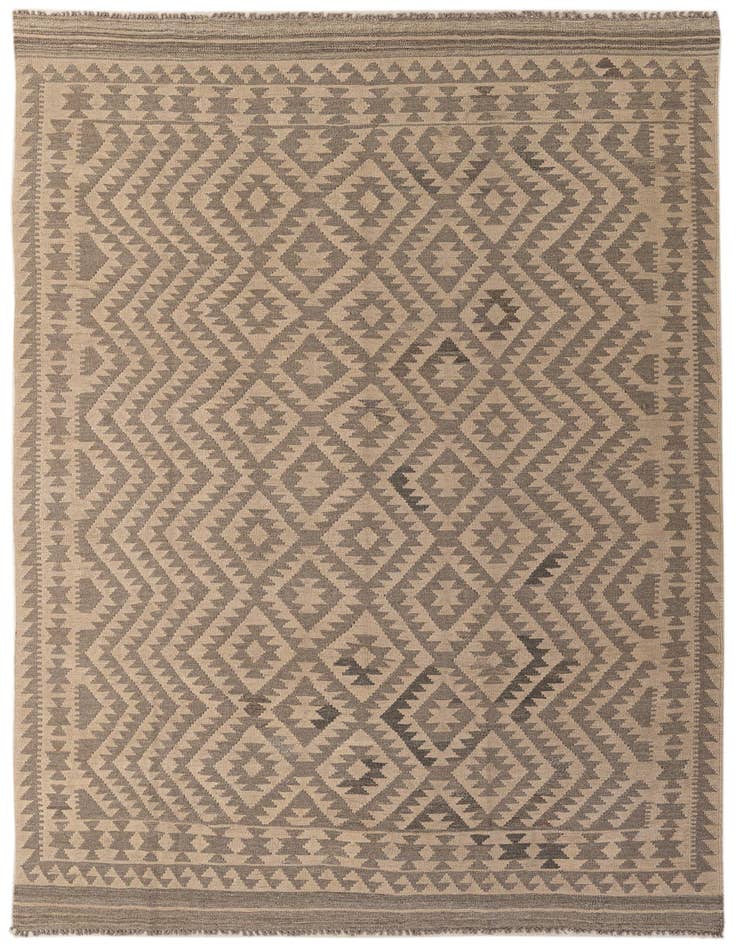 Detail image of 6' 8 x 9' 9 Hand Woven Kilim Maymana Wool Rug