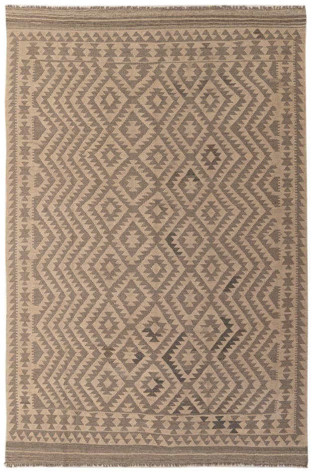 Detail image of 6' 8 x 9' 9 Hand Woven Kilim Maymana Wool Rug