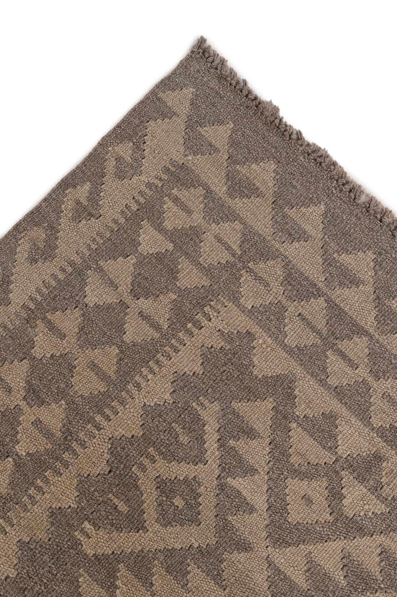 6' 8 x 9' 7 Hand Woven Kilim Maymana Wool Rug