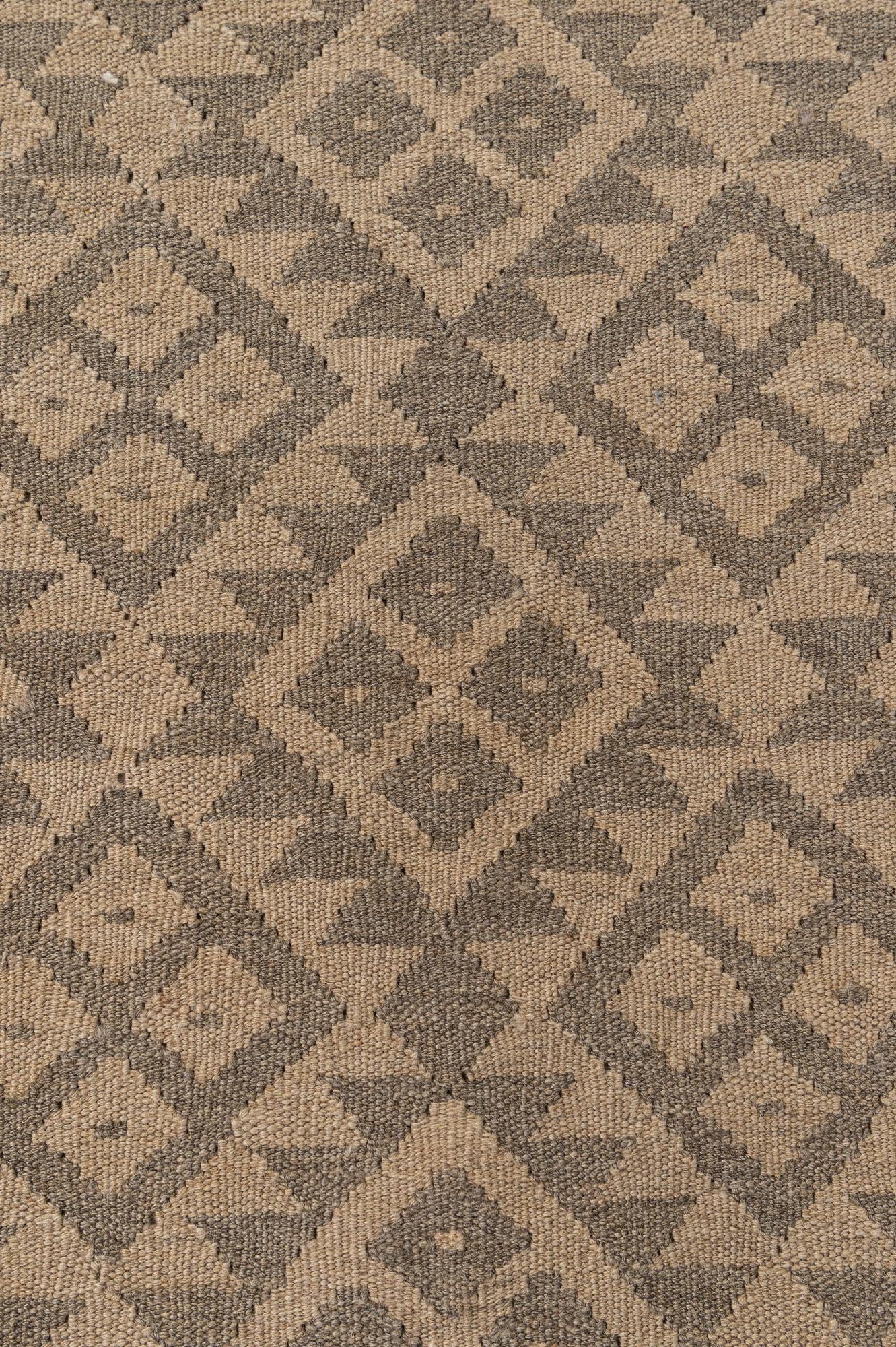 6' 8 x 9' 7 Hand Woven Kilim Maymana Wool Rug