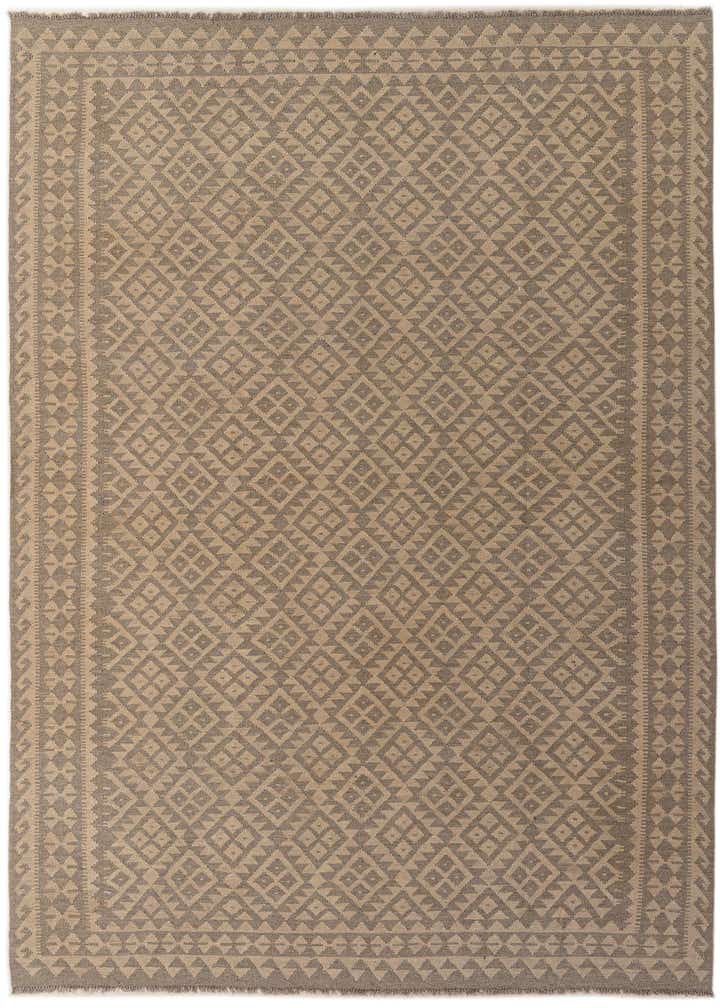 6' 8 x 9' 7 Hand Woven Kilim Maymana Wool Rug