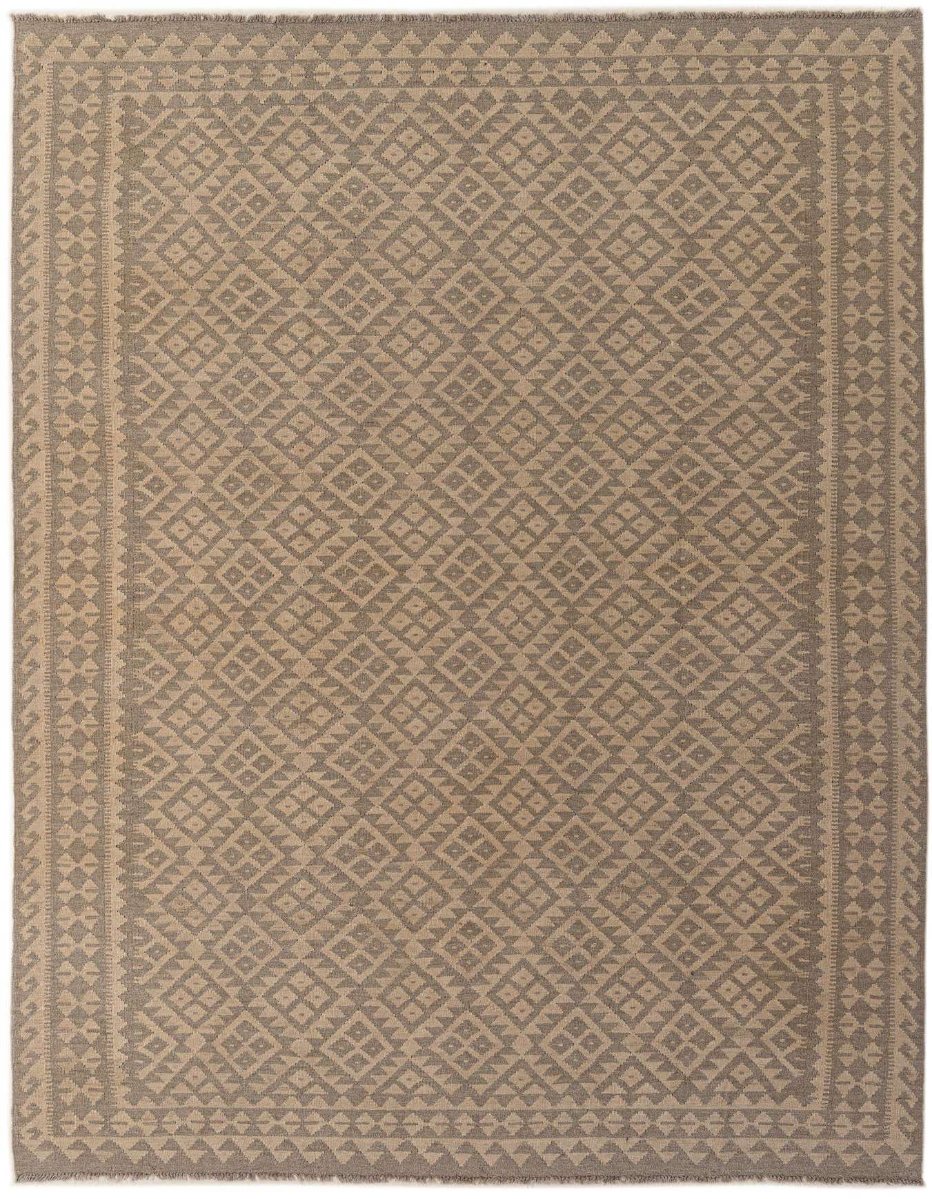 6' 8 x 9' 7 Hand Woven Kilim Maymana Wool Rug