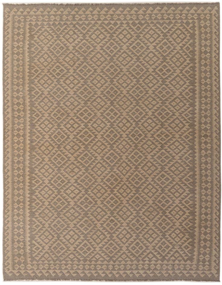 Detail image of 6' 8 x 9' 7 Hand Woven Kilim Maymana Wool Rug