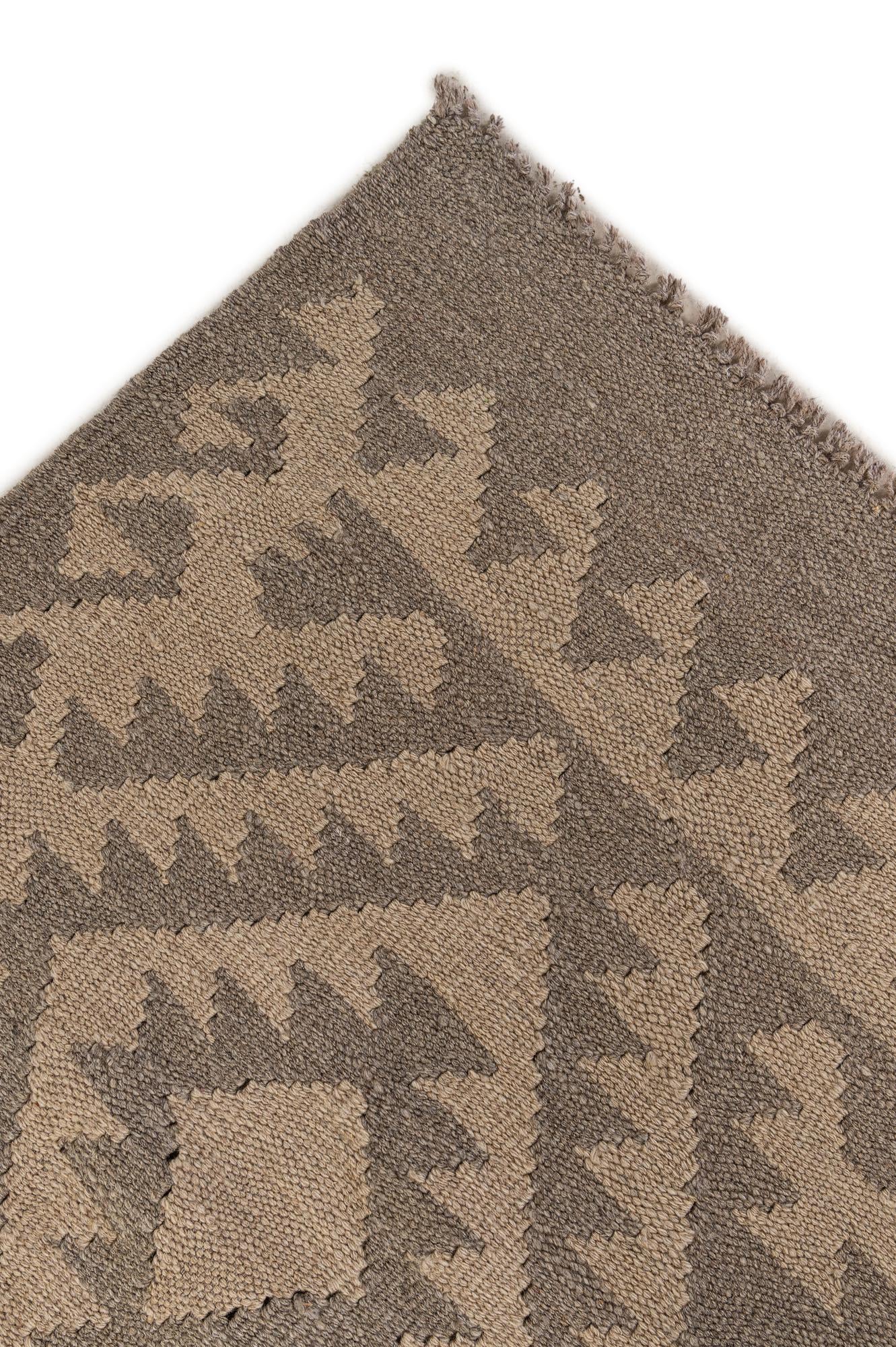 6' 6 x 9' 9 Hand Woven Kilim Maymana Wool Rug