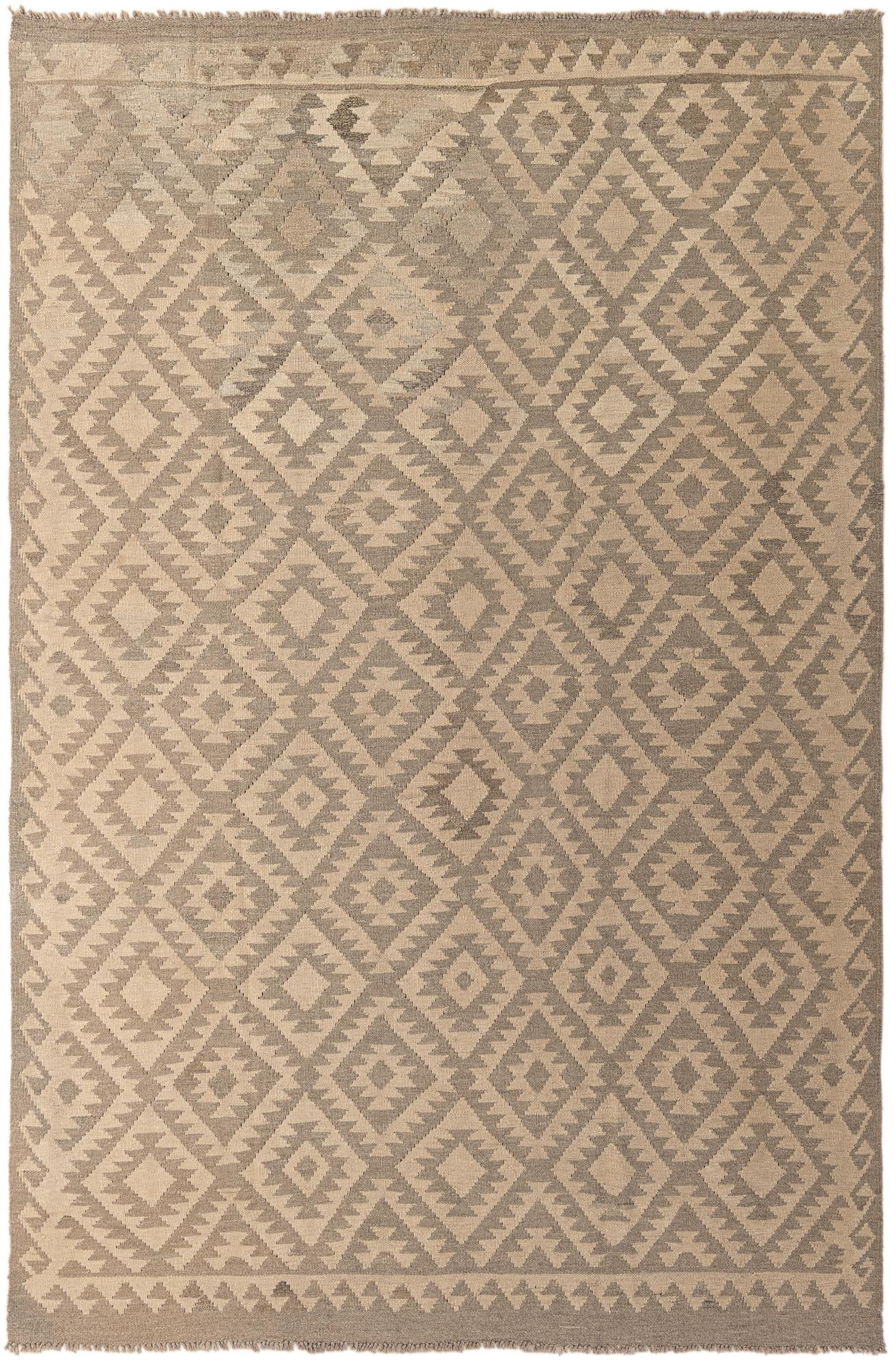 6' 6 x 9' 9 Hand Woven Kilim Maymana Wool Rug