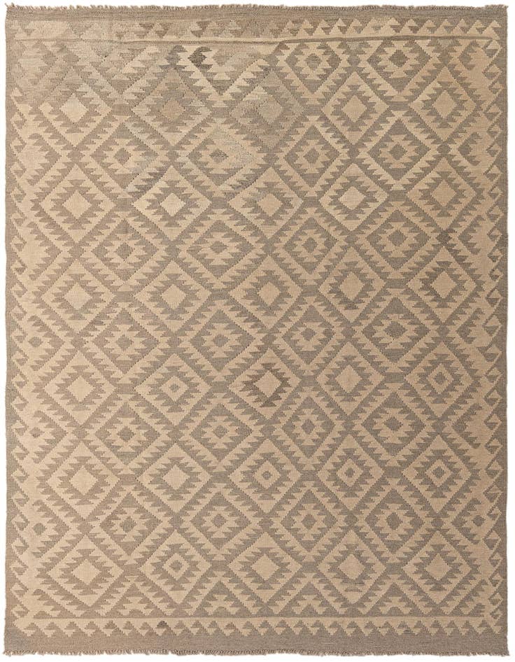 Detail image of 6' 6 x 9' 9 Hand Woven Kilim Maymana Wool Rug