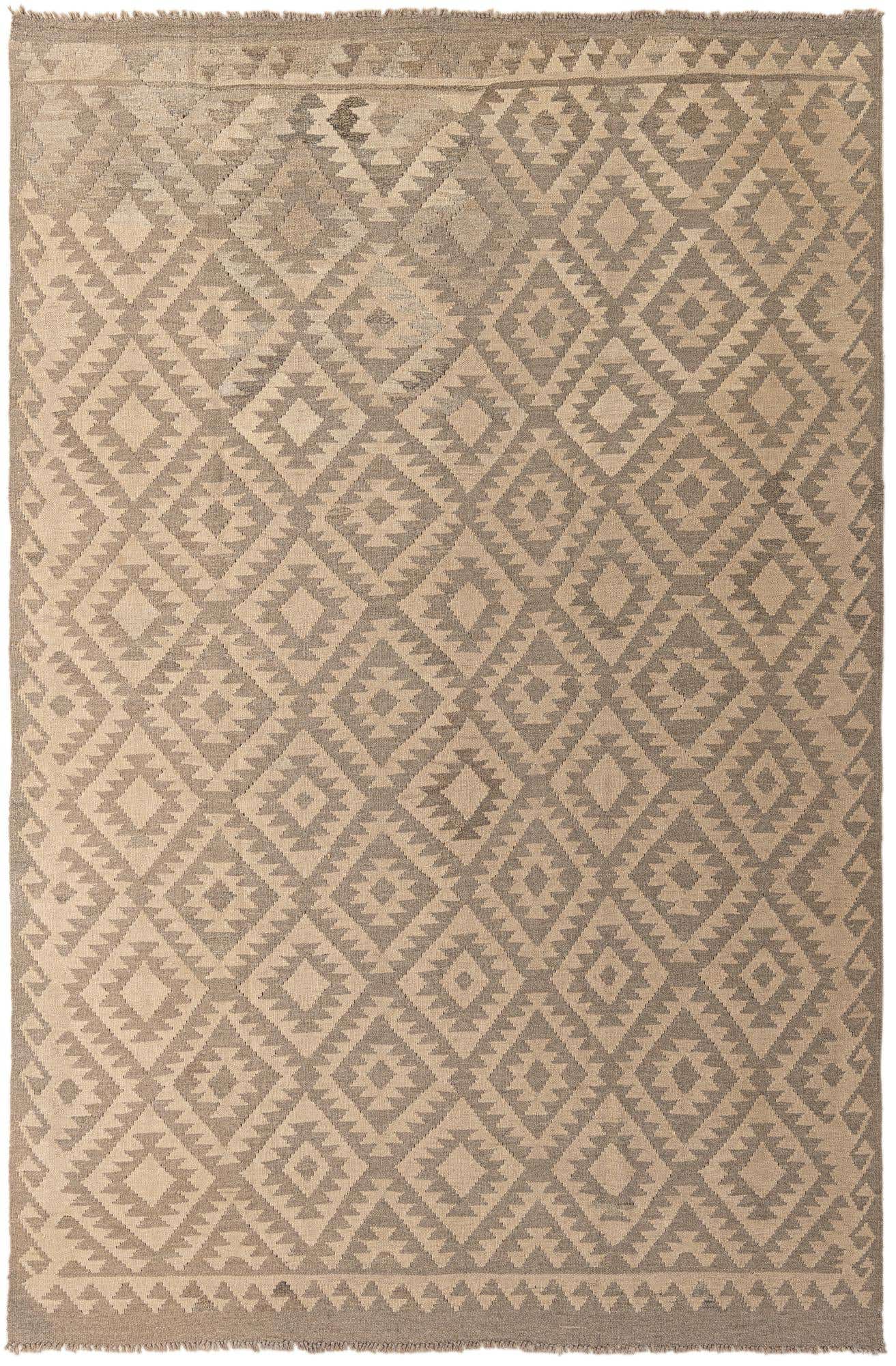 6' 6 x 9' 9 Hand Woven Kilim Maymana Wool Rug