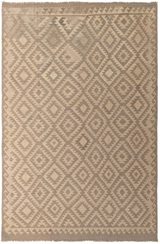 Detail image of 6' 6 x 9' 9 Hand Woven Kilim Maymana Wool Rug