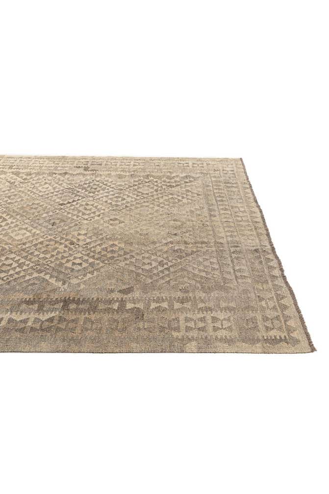 6' 8 x 9' 5 Hand Woven Kilim Maymana Wool Rug