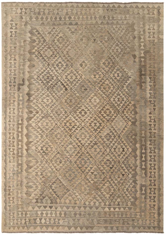 Detail image of 6' 8 x 9' 5 Hand Woven Kilim Maymana Wool Rug