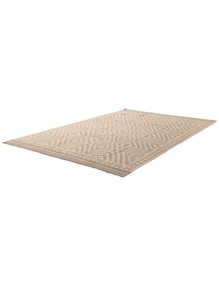 Detail image of 6' 8 x 9' 8 Hand Woven Kilim Maymana Wool Rug