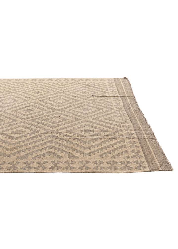 6' 8 x 9' 8 Hand Woven Kilim Maymana Wool Rug