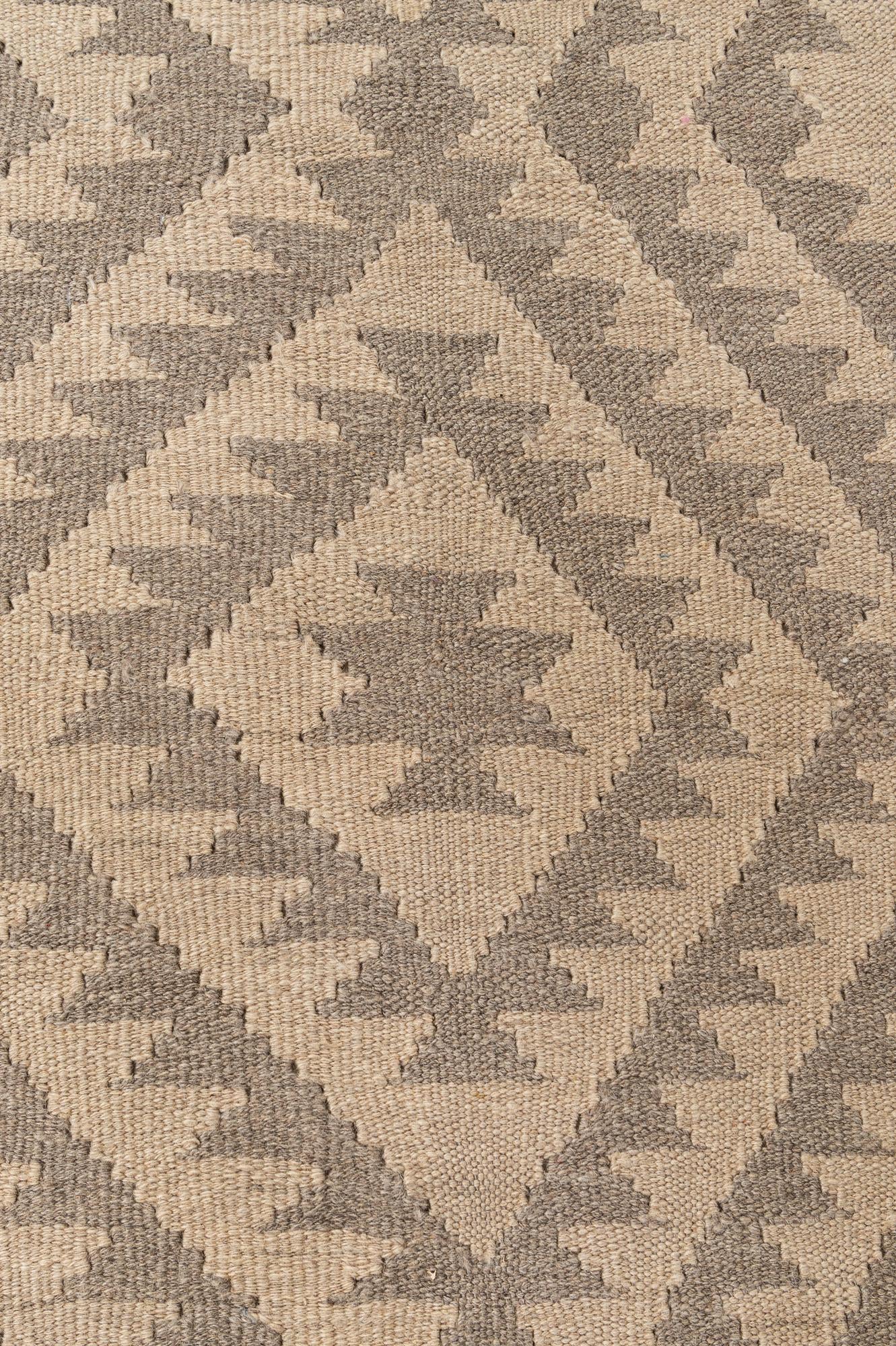 6' 8 x 9' 8 Hand Woven Kilim Maymana Wool Rug