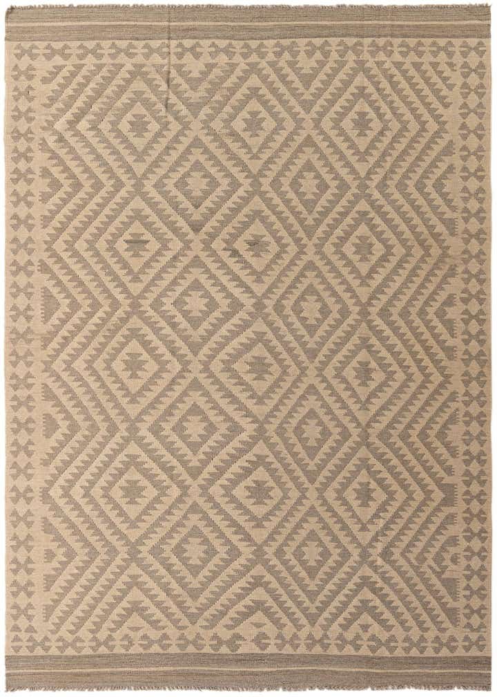6' 8 x 9' 8 Hand Woven Kilim Maymana Wool Rug