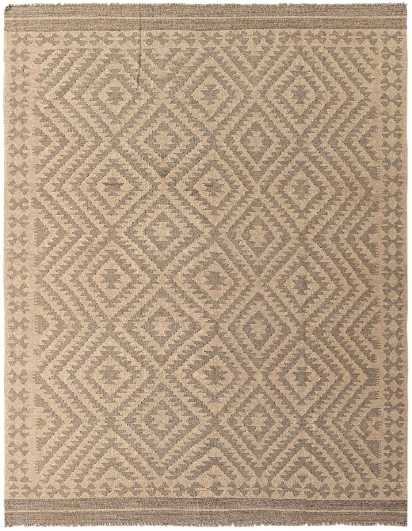 6' 8 x 9' 8 Hand Woven Kilim Maymana Wool Rug