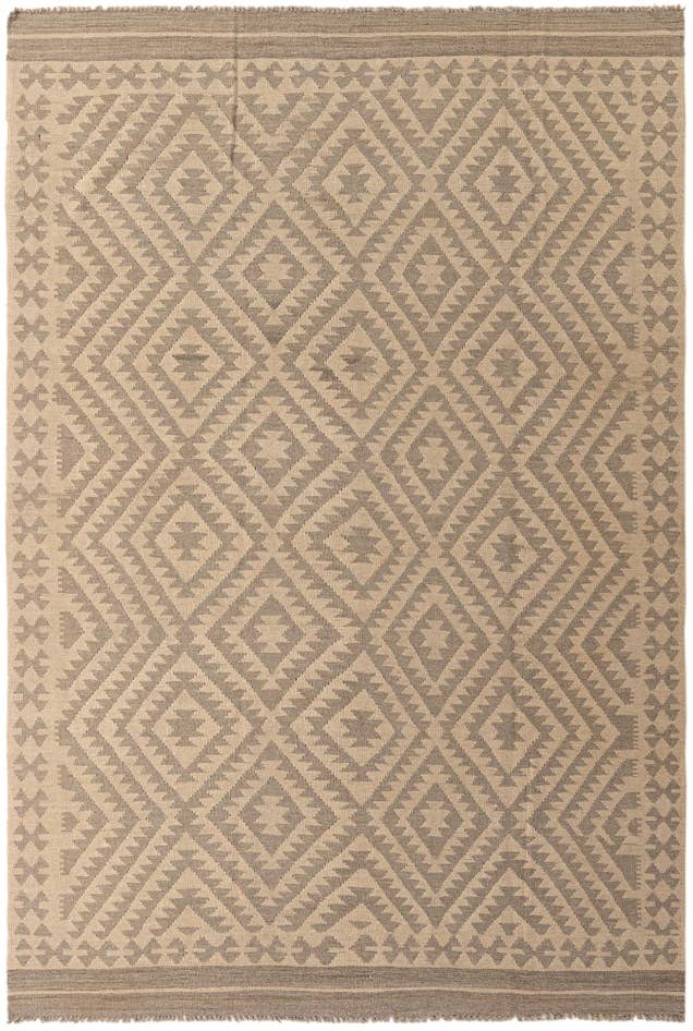 Detail image of 6' 8 x 9' 8 Hand Woven Kilim Maymana Wool Rug
