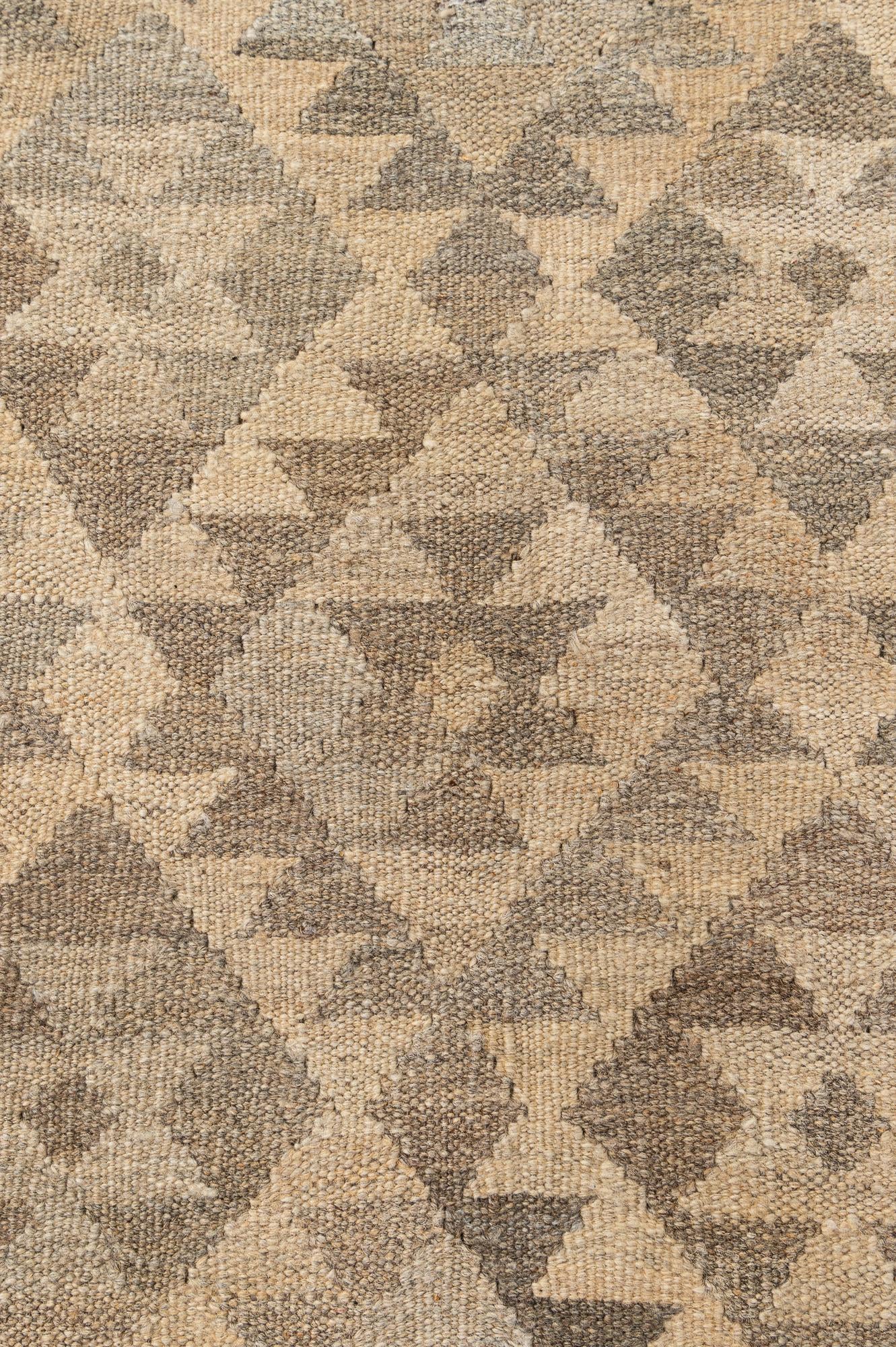 6' 9 x 9' 10 Hand Woven Kilim Maymana Wool Rug