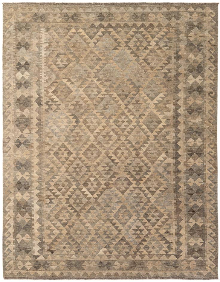 Detail image of 6' 9 x 9' 10 Hand Woven Kilim Maymana Wool Rug