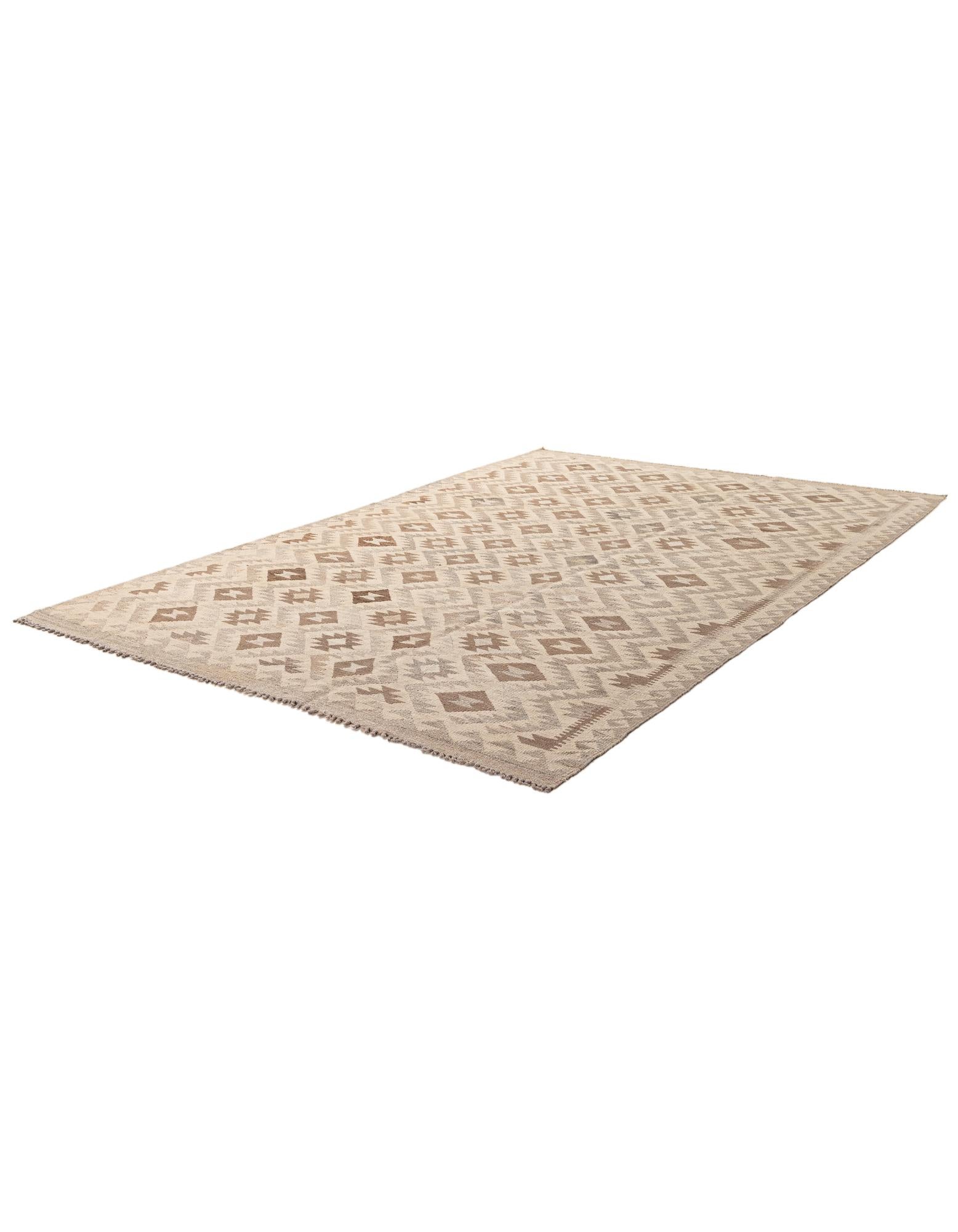 6' 5 x 9' 10 Hand Woven Kilim Maymana Wool Rug