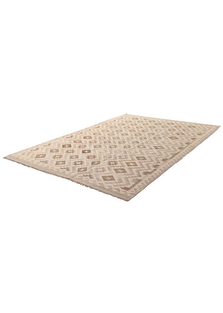 6' 5 x 9' 10 Hand Woven Kilim Maymana Wool Rug