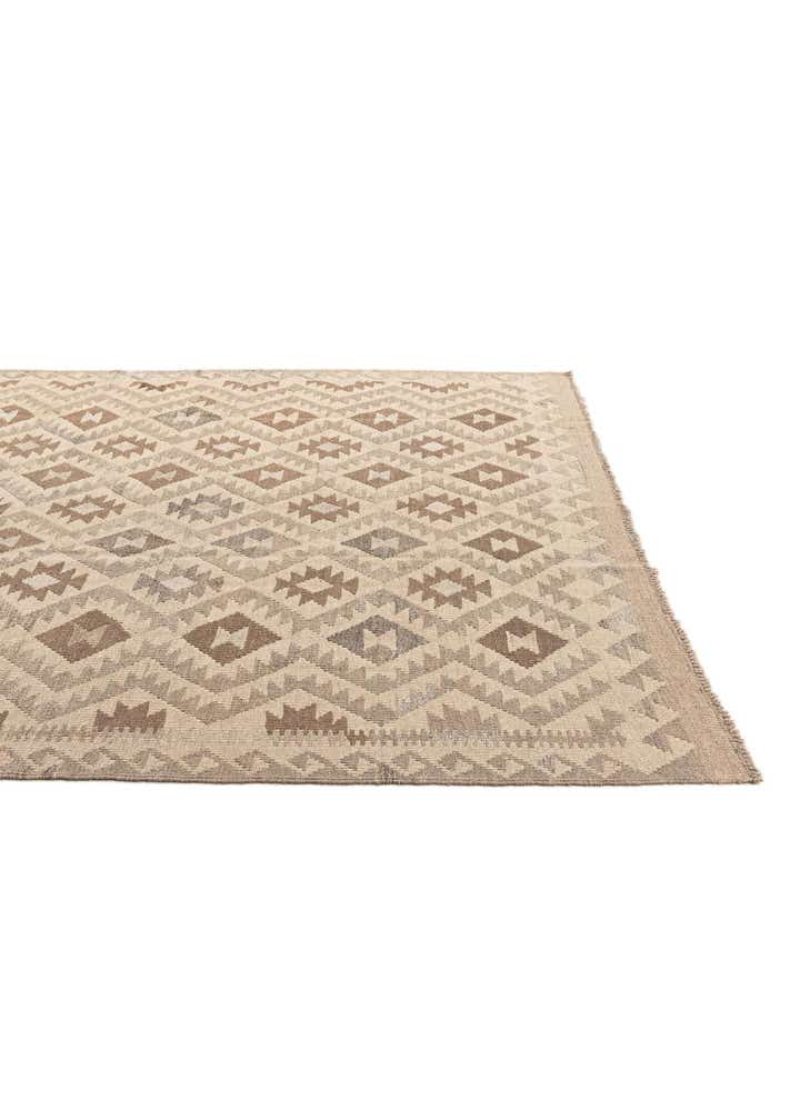 6' 5 x 9' 10 Hand Woven Kilim Maymana Wool Rug