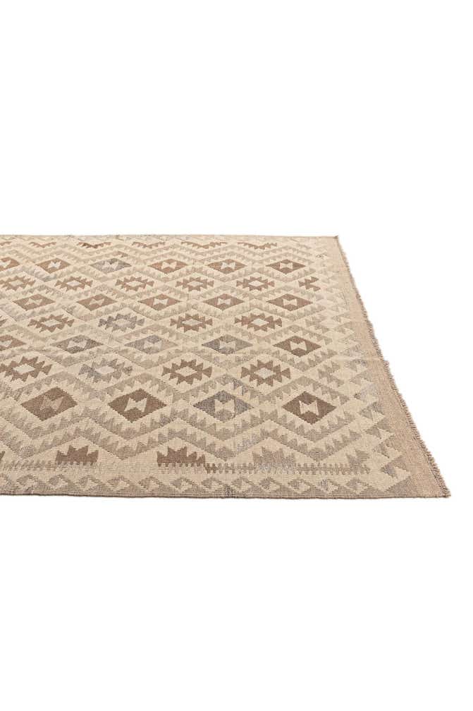 6' 5 x 9' 10 Hand Woven Kilim Maymana Wool Rug