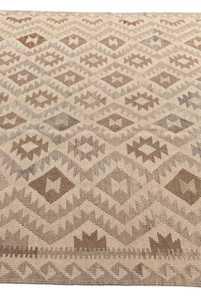 6' 5 x 9' 10 Hand Woven Kilim Maymana Wool Rug