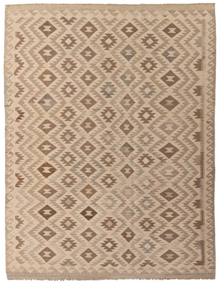 Detail image of 6' 5 x 9' 10 Hand Woven Kilim Maymana Wool Rug