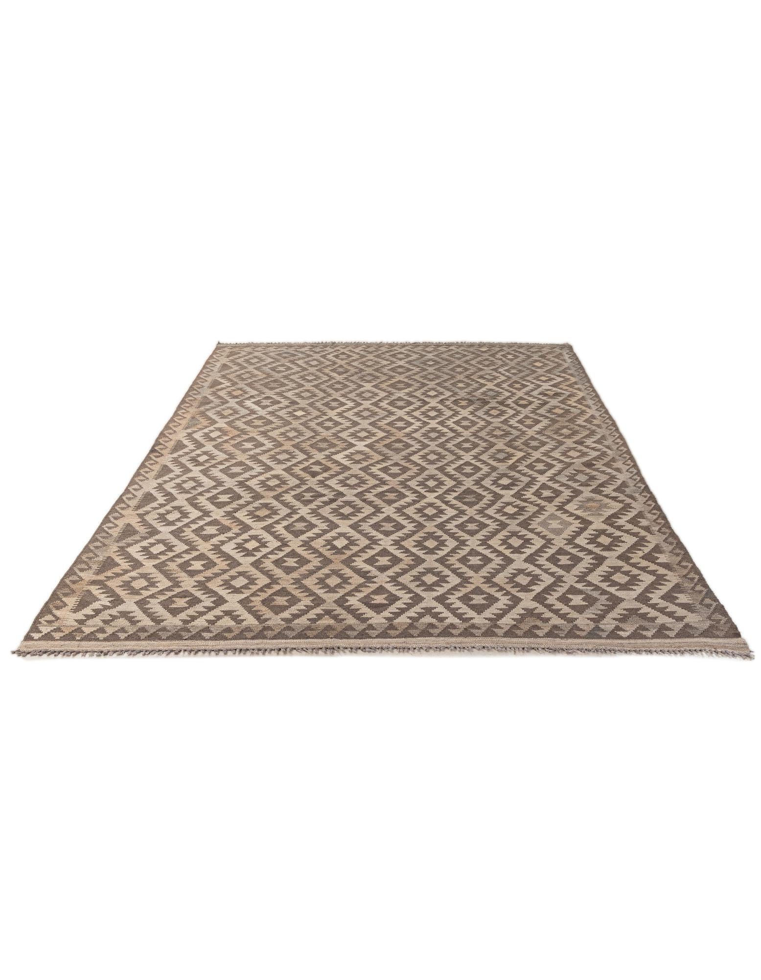 6' 6 x 10' Hand Woven Kilim Maymana Wool Rug