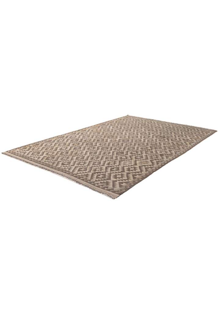 6' 6 x 10' Hand Woven Kilim Maymana Wool Rug