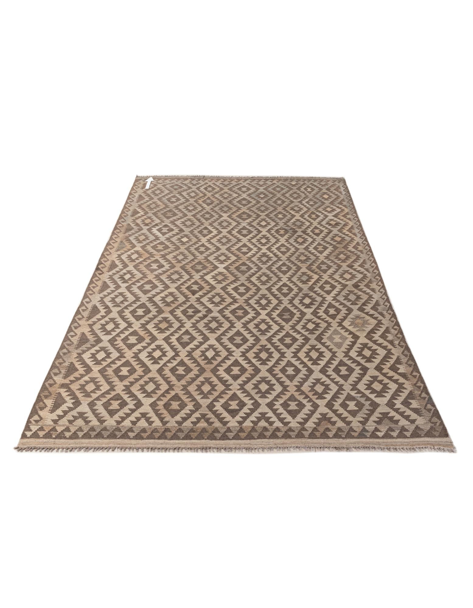 6' 6 x 10' Hand Woven Kilim Maymana Wool Rug