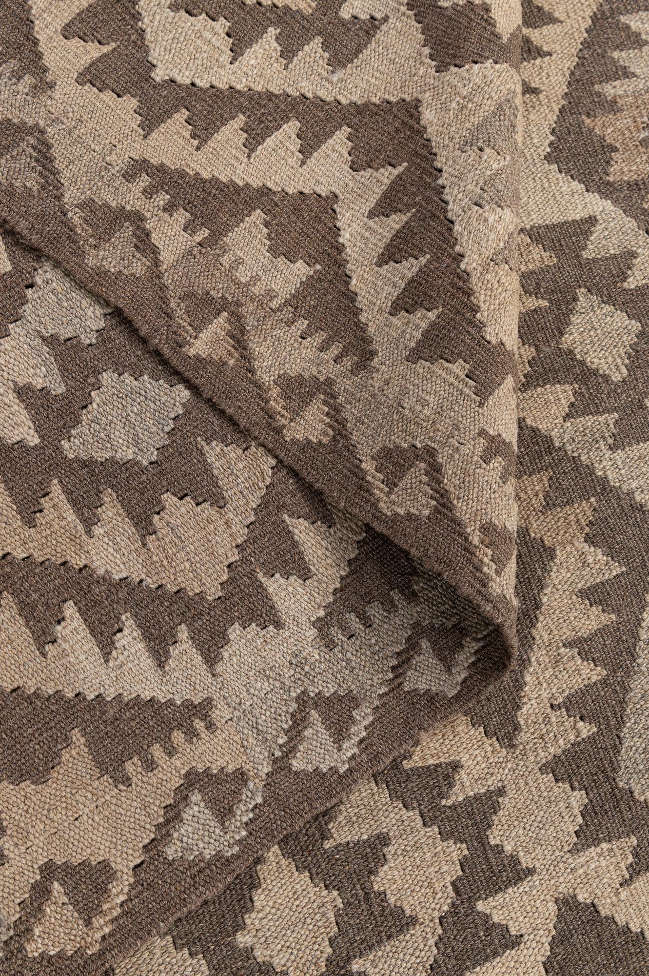 6' 6 x 10' Hand Woven Kilim Maymana Wool Rug