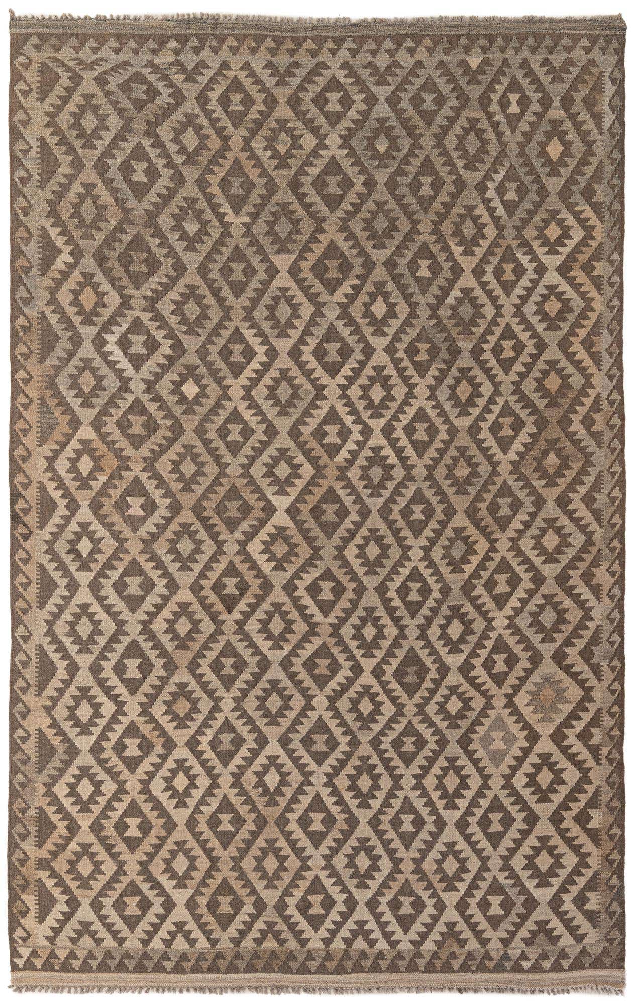 6' 6 x 10' Hand Woven Kilim Maymana Wool Rug