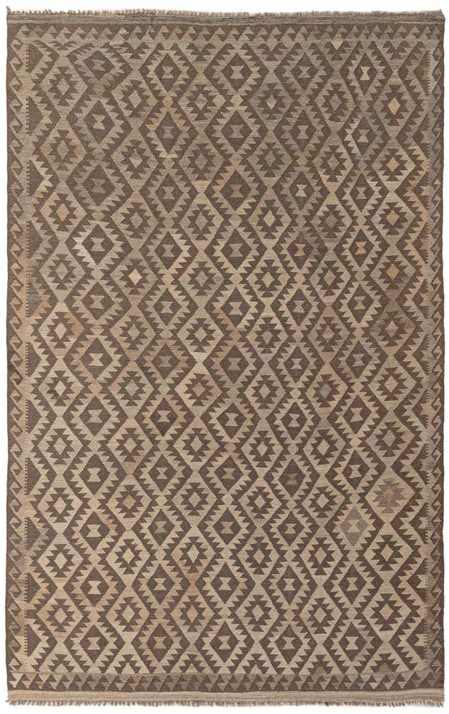 6' 6 x 10' Hand Woven Kilim Maymana Wool Rug