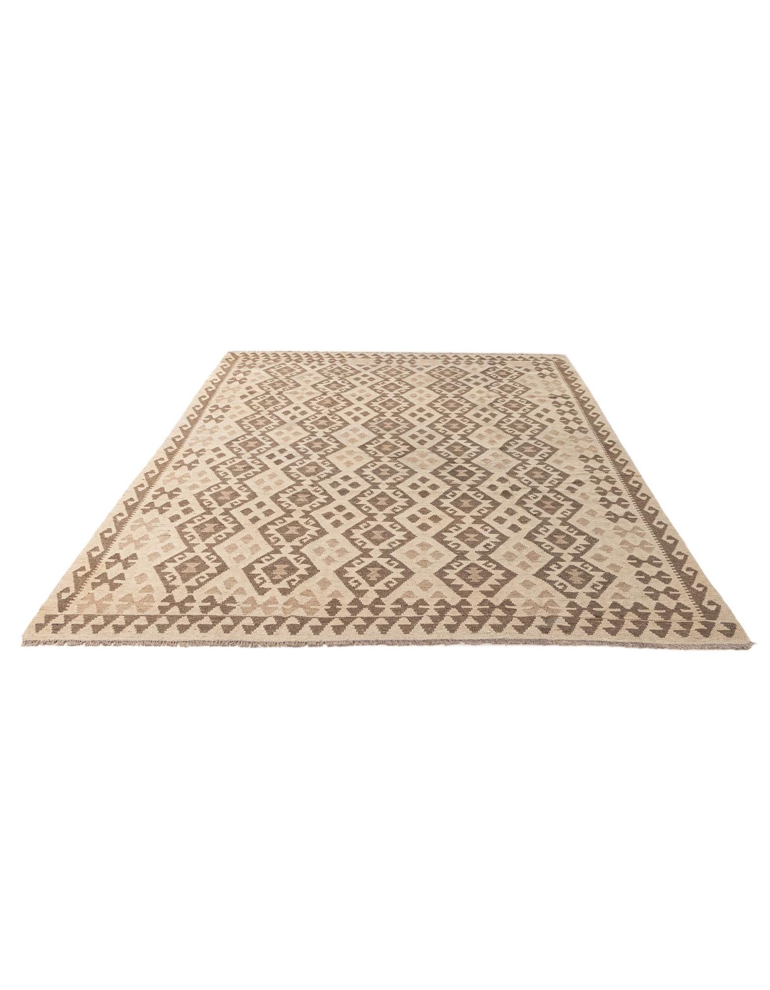 6' 10 x 9' 9 Hand Woven Kilim Maymana Wool Rug
