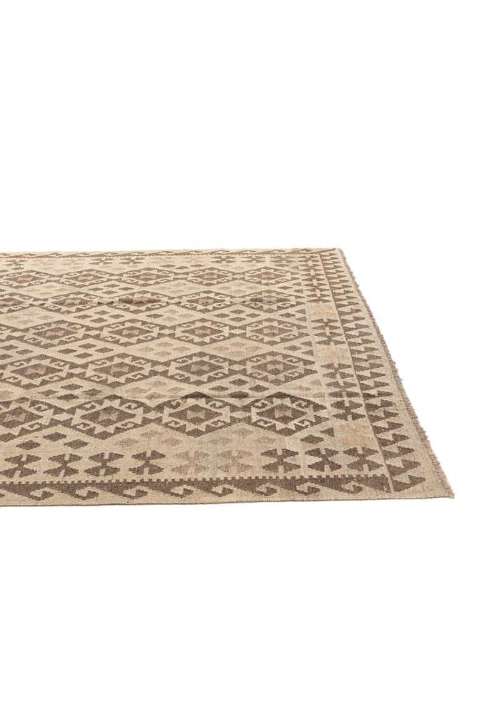 6' 10 x 9' 9 Hand Woven Kilim Maymana Wool Rug