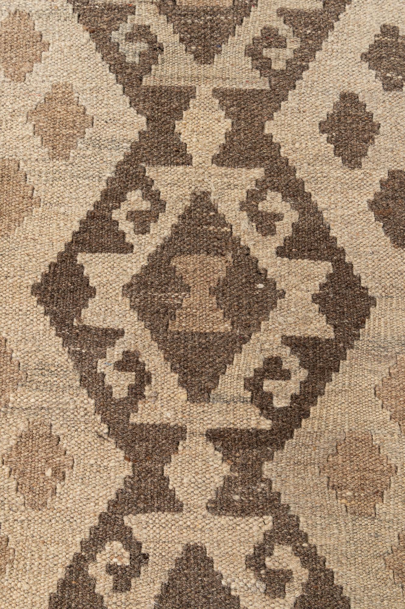6' 10 x 9' 9 Hand Woven Kilim Maymana Wool Rug