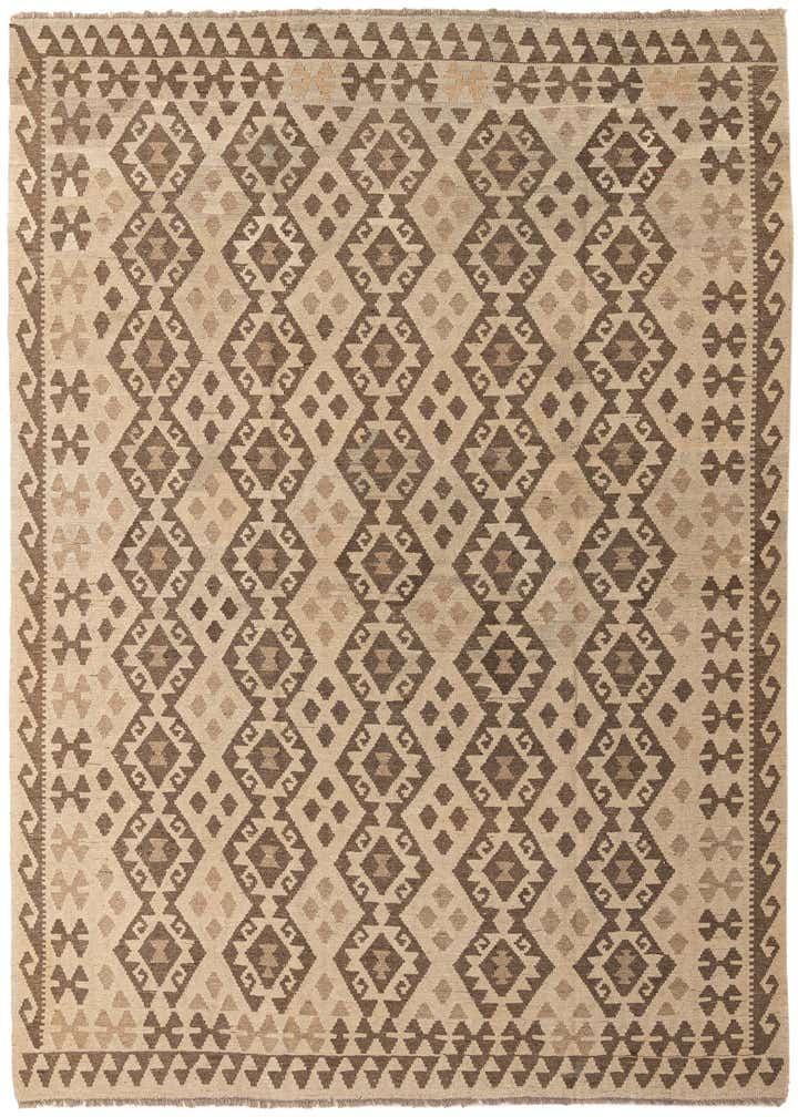 6' 10 x 9' 9 Hand Woven Kilim Maymana Wool Rug