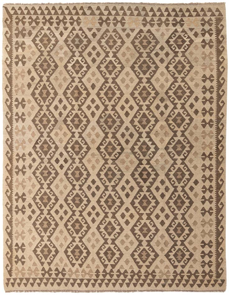 Detail image of 6' 10 x 9' 9 Hand Woven Kilim Maymana Wool Rug