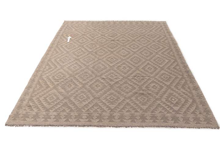 6' 11 x 9' 10 Hand Woven Kilim Maymana Wool Rug