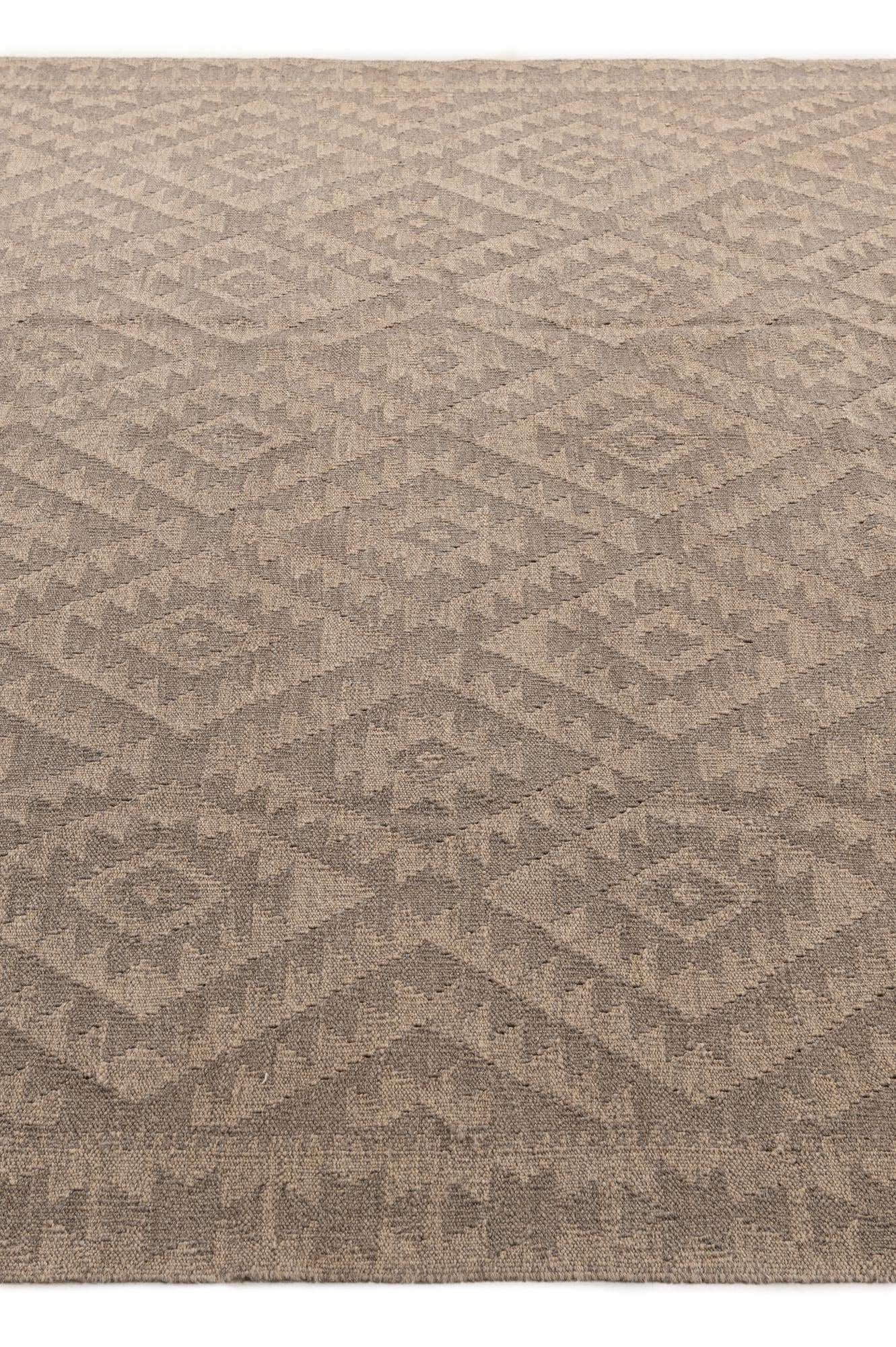 6' 11 x 9' 10 Hand Woven Kilim Maymana Wool Rug