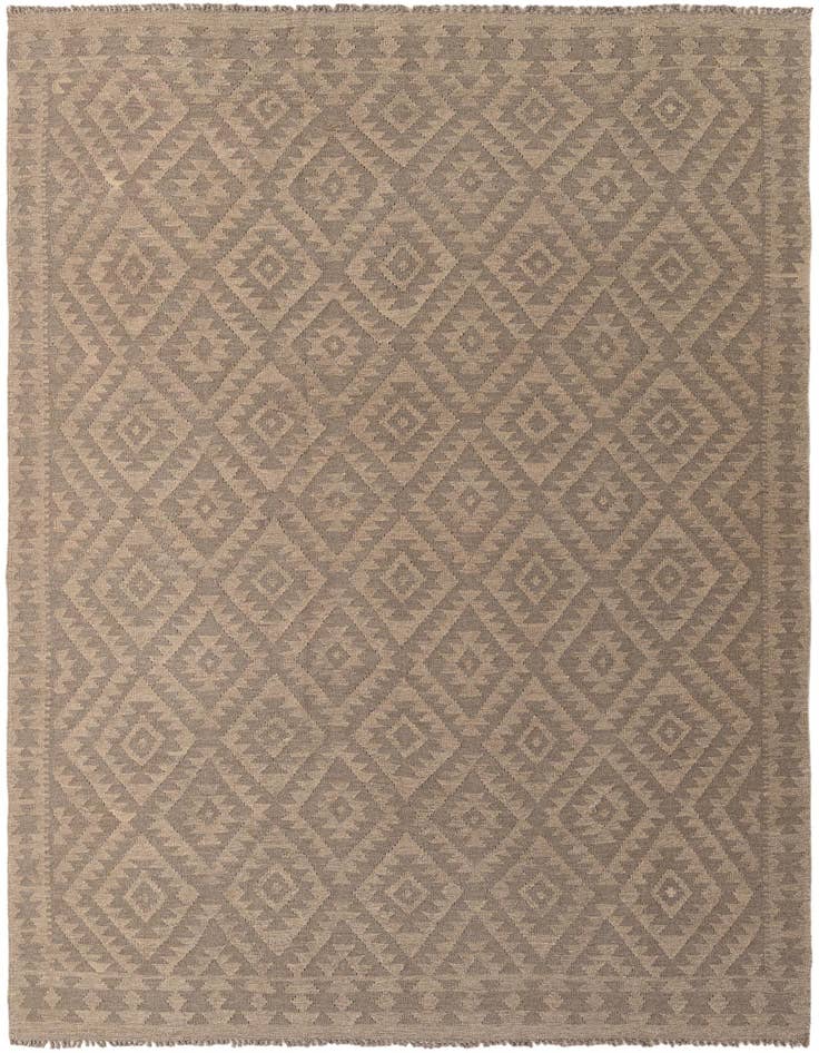 Detail image of 6' 11 x 9' 10 Hand Woven Kilim Maymana Wool Rug