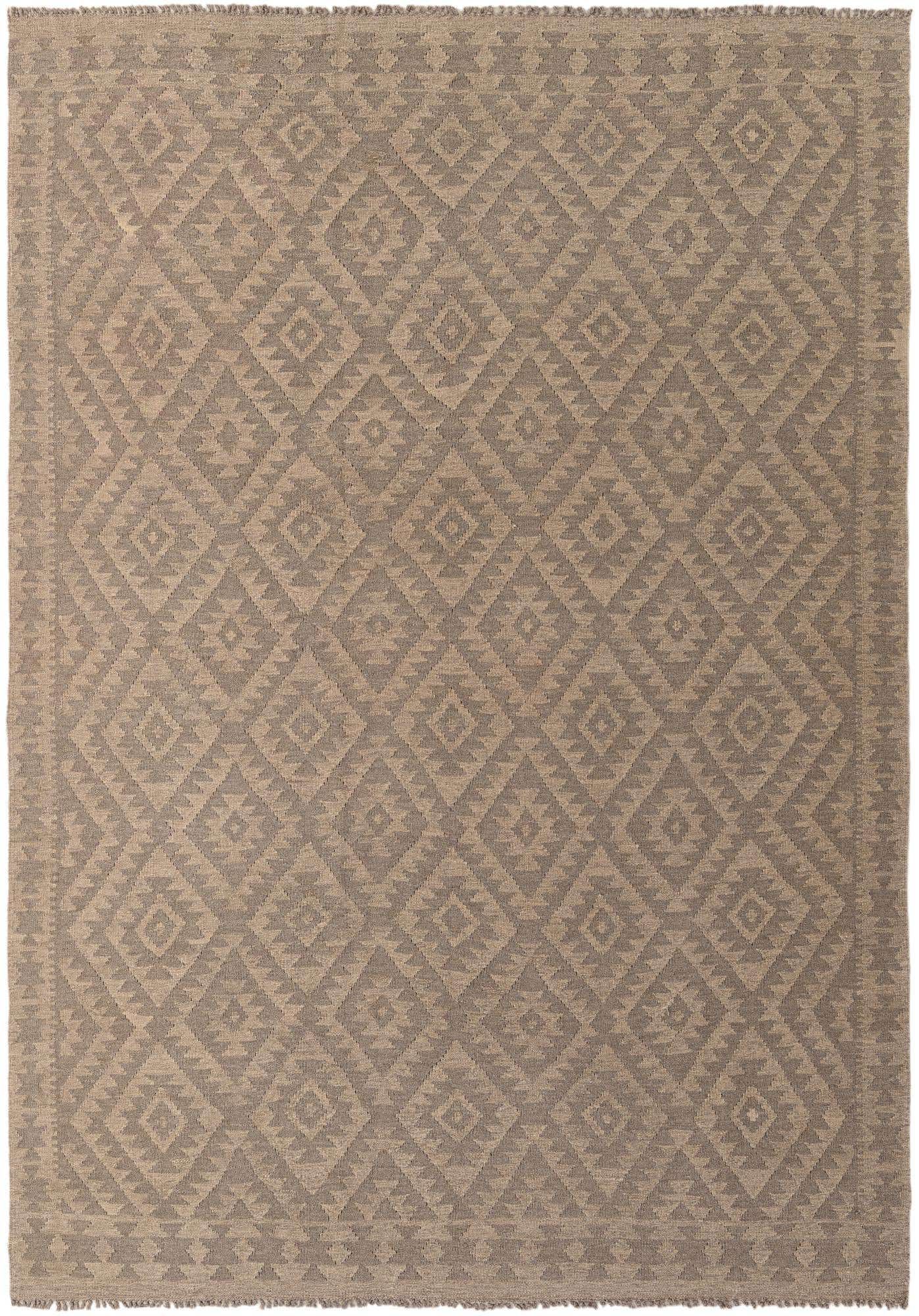 6' 11 x 9' 10 Hand Woven Kilim Maymana Wool Rug
