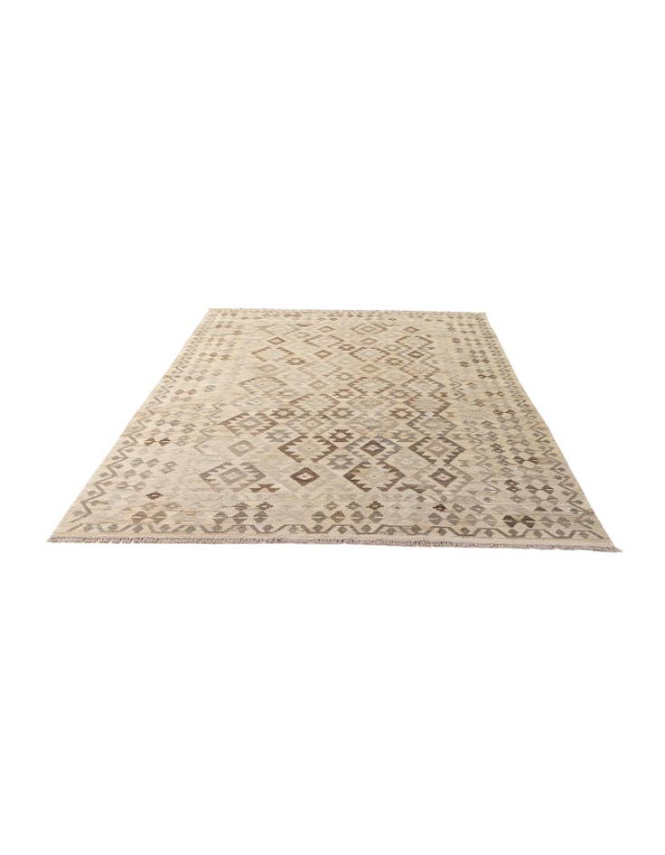 Detail image of 6' 10 x 9' 11 Hand Woven Kilim Maymana Wool Rug