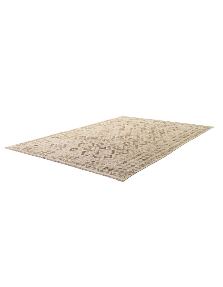 Detail image of 6' 10 x 9' 11 Hand Woven Kilim Maymana Wool Rug