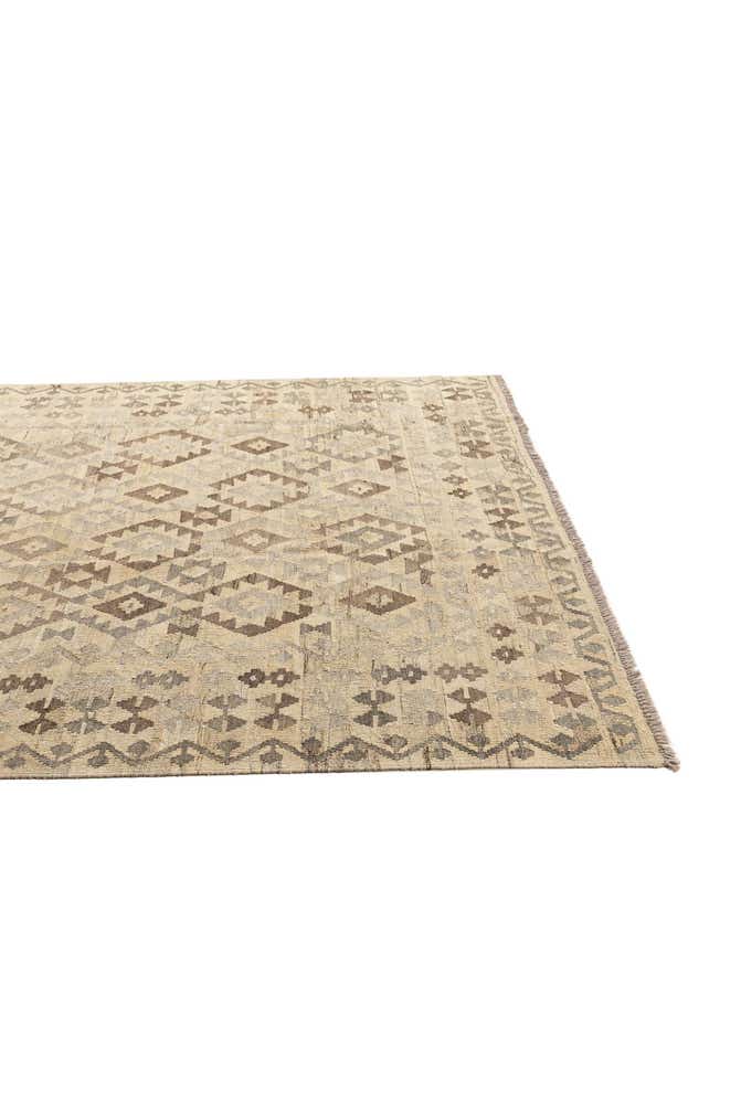 6' 10 x 9' 11 Hand Woven Kilim Maymana Wool Rug
