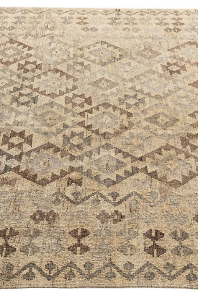 6' 10 x 9' 11 Hand Woven Kilim Maymana Wool Rug