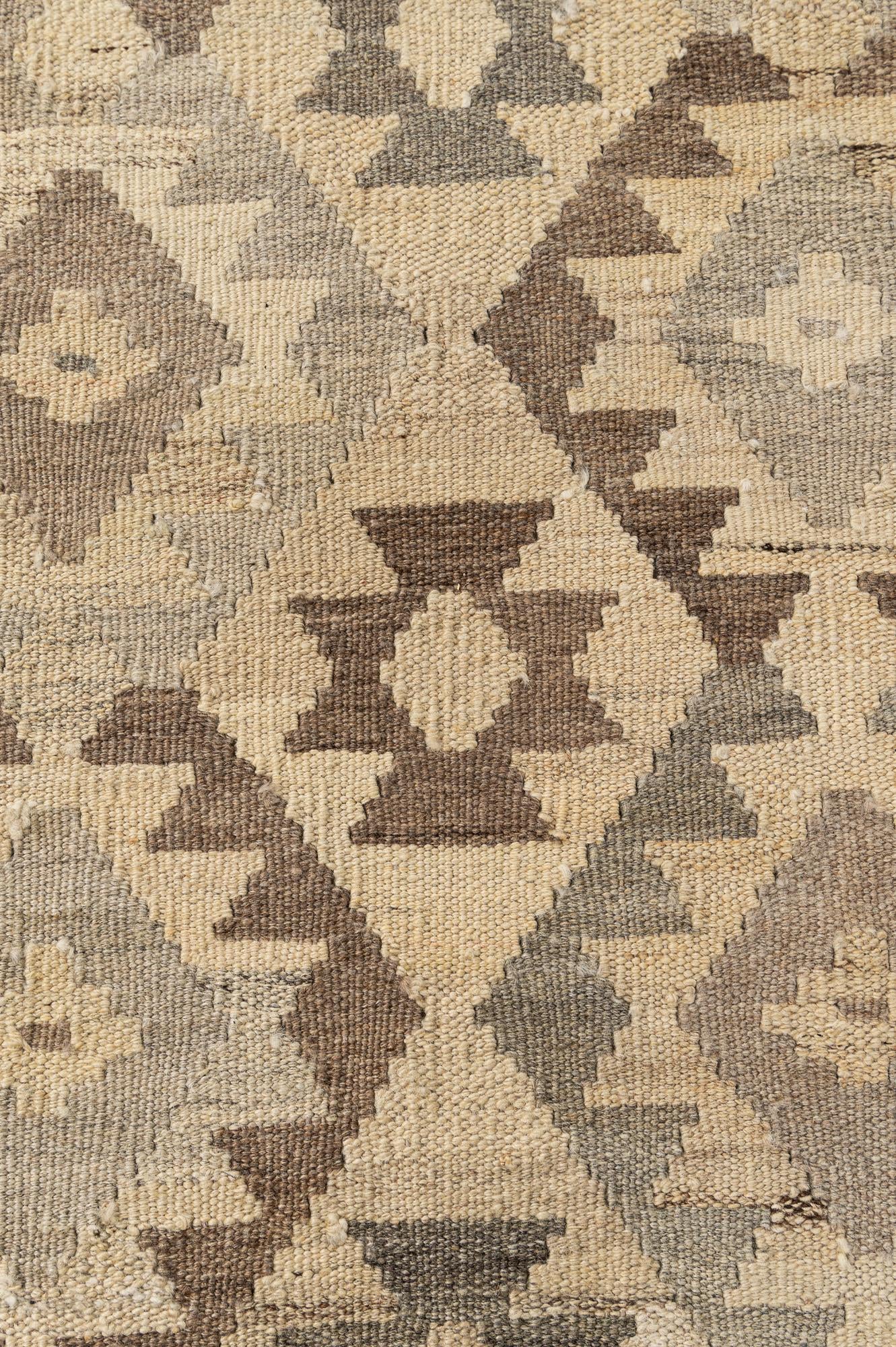 6' 10 x 9' 11 Hand Woven Kilim Maymana Wool Rug